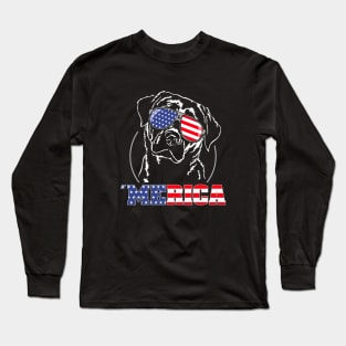 Proud Labrador Retriever American Flag Merica dog Long Sleeve T-Shirt